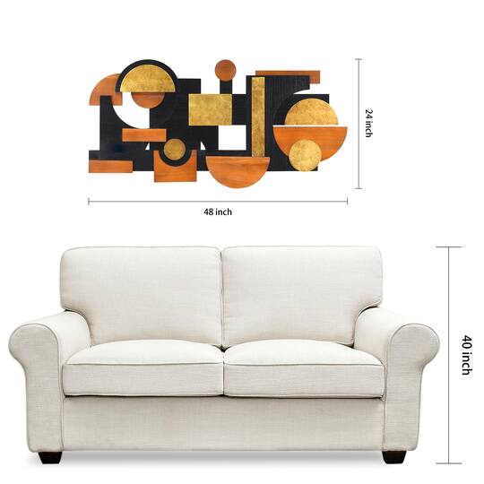 Empire Art Direct 48" x 24" Amber Embraces I Hand Made Dimensional Abstracts Wall Art
